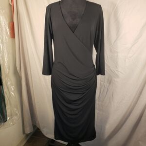 Miss Tina by Tina Knowles Elegant Black Long Sleeve Dress - LG